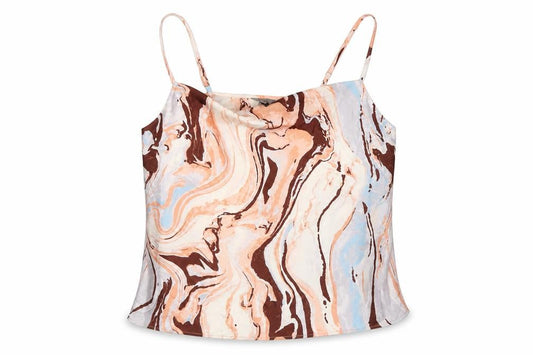 River Island Women Multicoloured UK 16 Cowl Neck Marble Print Cami Top