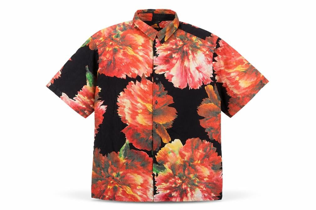 Next Men Multicoloured XL Floral Cotton Short Sleeve Button-Up Shirt