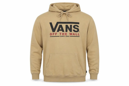 Vans Men’s Beige M Pullover Hoodie Logo Graphic Fleece