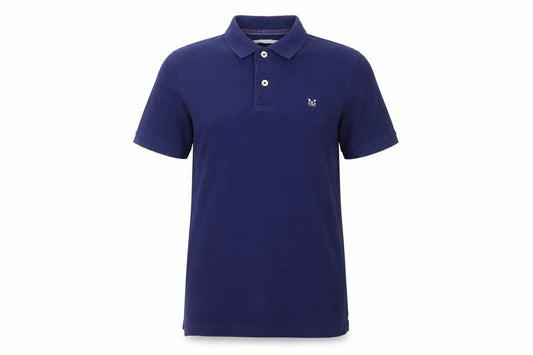 Crew Clothing Company Men’s Blue M Cotton Logo Short Sleeve Polo