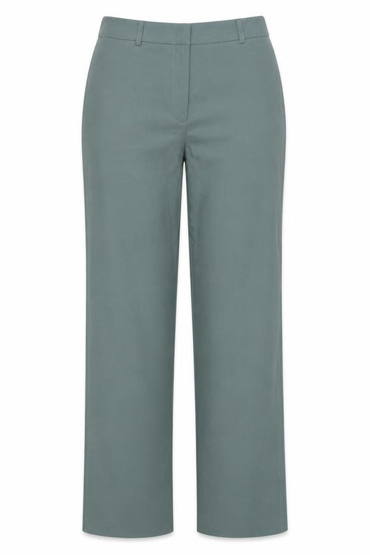 Marks & Spencer Women Green UK 16 Long Wide Leg High Rise Trousers
