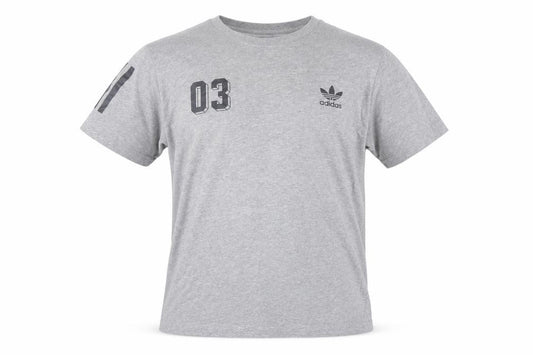 Adidas Originals Men’s Grey L 03 Logo Graphic Crew Neck T-Shirt