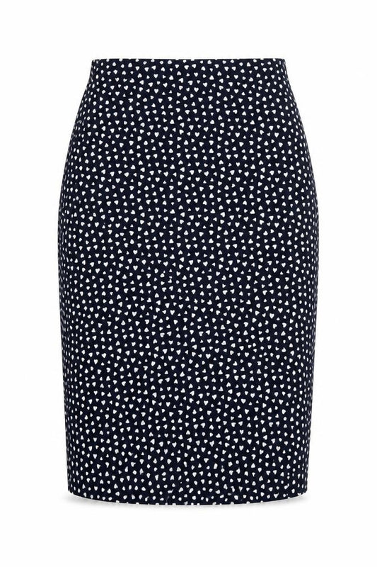 Next Women’s Black Heart Print Midi Pencil Skirt UK 8