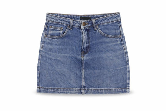 Forever 21 Women Blue M Denim Mini Straight Pencil Skirt