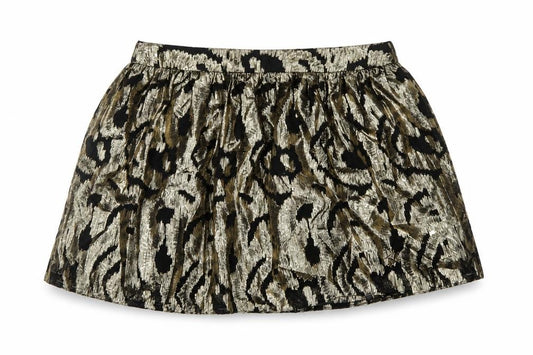 River Island Women Gold Black Leopard Metallic Skort UK 14 Party Mini