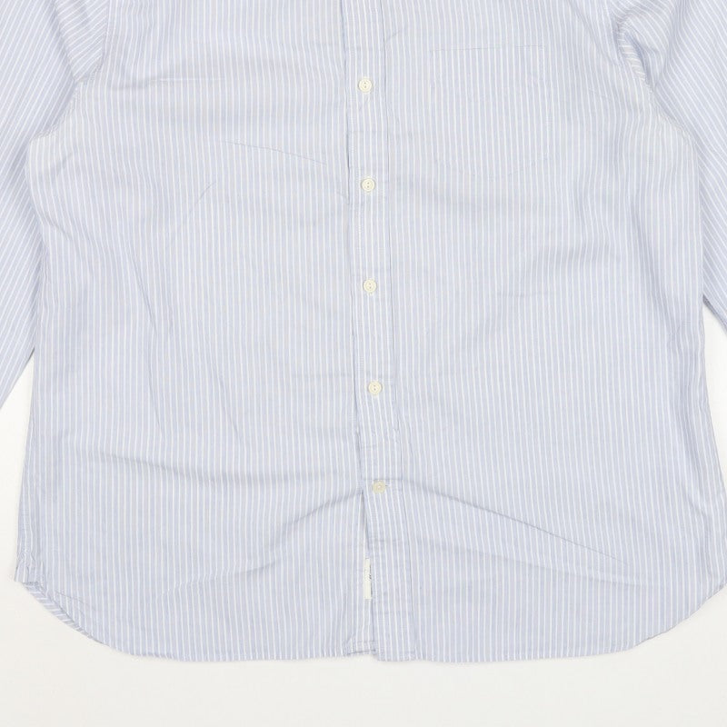 Hammond & Co. Men’s Blue Striped Button Down Cotton Shirt XL