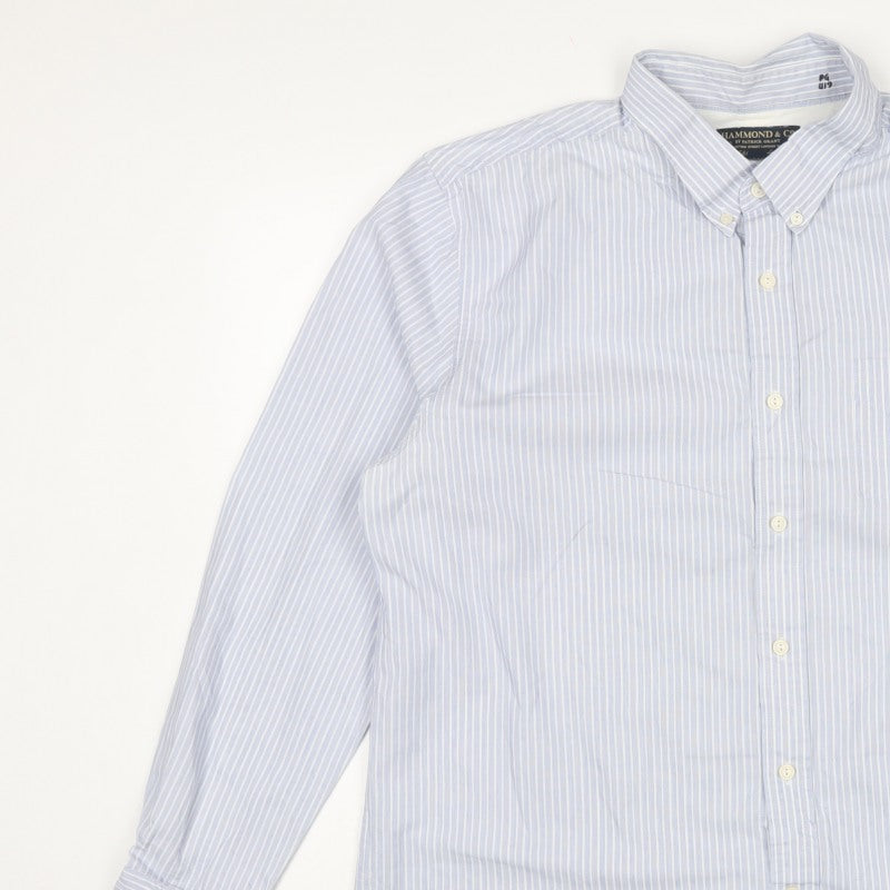 Hammond & Co. Men’s Blue Striped Button Down Cotton Shirt XL