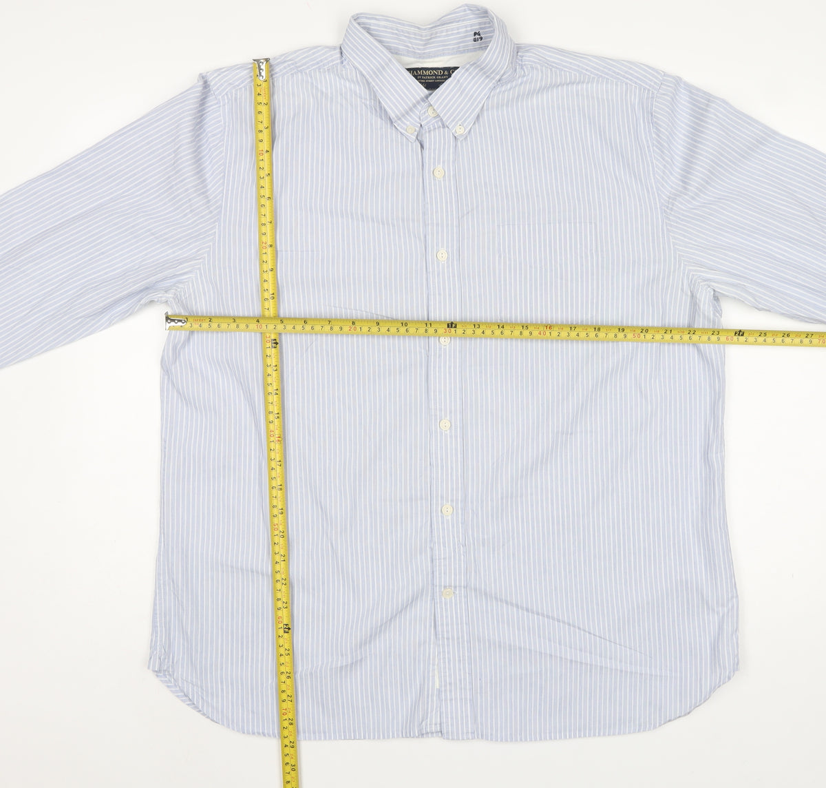 Hammond & Co. Men’s Blue Striped Button Down Cotton Shirt XL