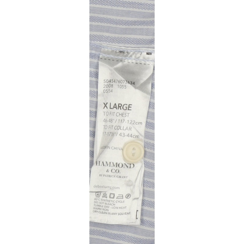 Hammond & Co. Men’s Blue Striped Button Down Cotton Shirt XL