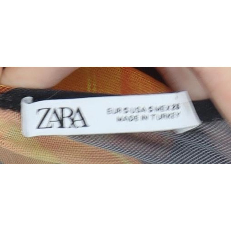 Zara Women Multicoloured Size 4 Floral Sheer Mesh Bodysuit