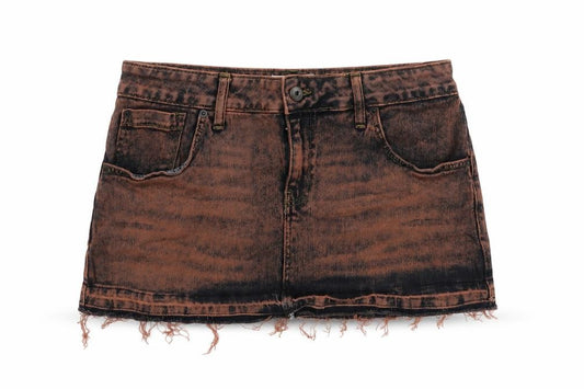 BDG Urban Outfitters Women Brown Acid Wash Denim Mini Skirt L