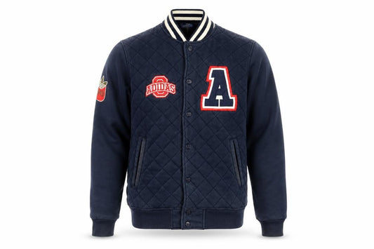 Adidas Originals Men’s Blue S Quilted Varsity Bomber Jacket