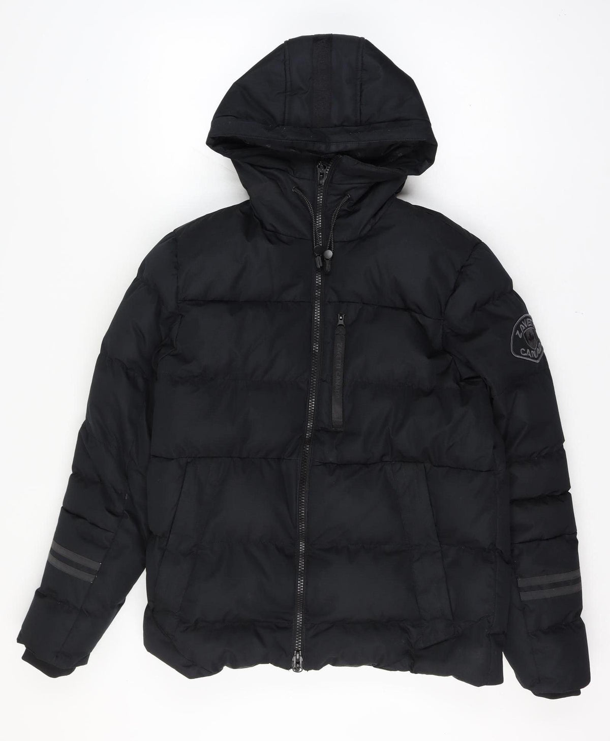 Zavettti Canada Men's Black S Hooded Insulated Puffer Jacket