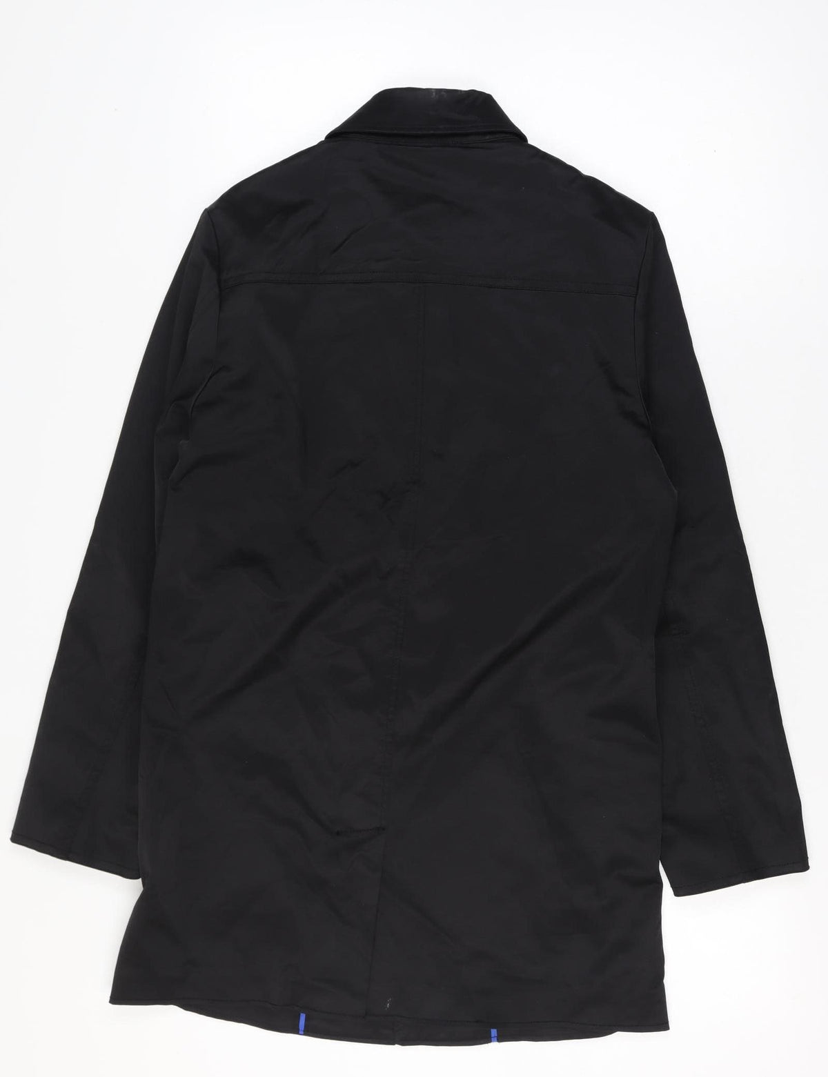 Linea Men’s Black Size S Cotton Blend Button Mid-Length Overcoat