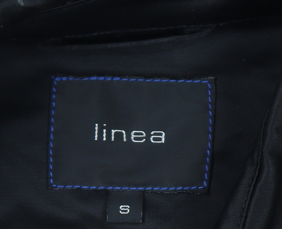 Linea Men’s Black Size S Cotton Blend Button Mid-Length Overcoat