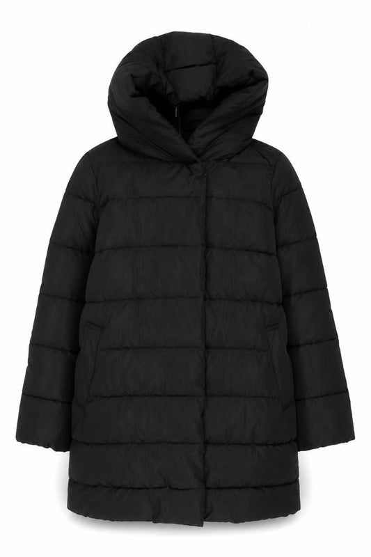 Hobbs London Women's Black UK 12 Hooded Quilted Puffer Coat