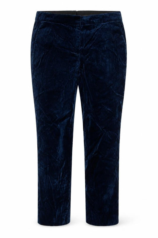 Jigsaw Women’s Navy Blue Velvet Slim Straight Trousers UK 12