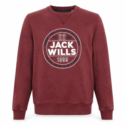 Jack Wills Men’s Red M Pullover Crew Neck Logo Graphic Sweatshirt