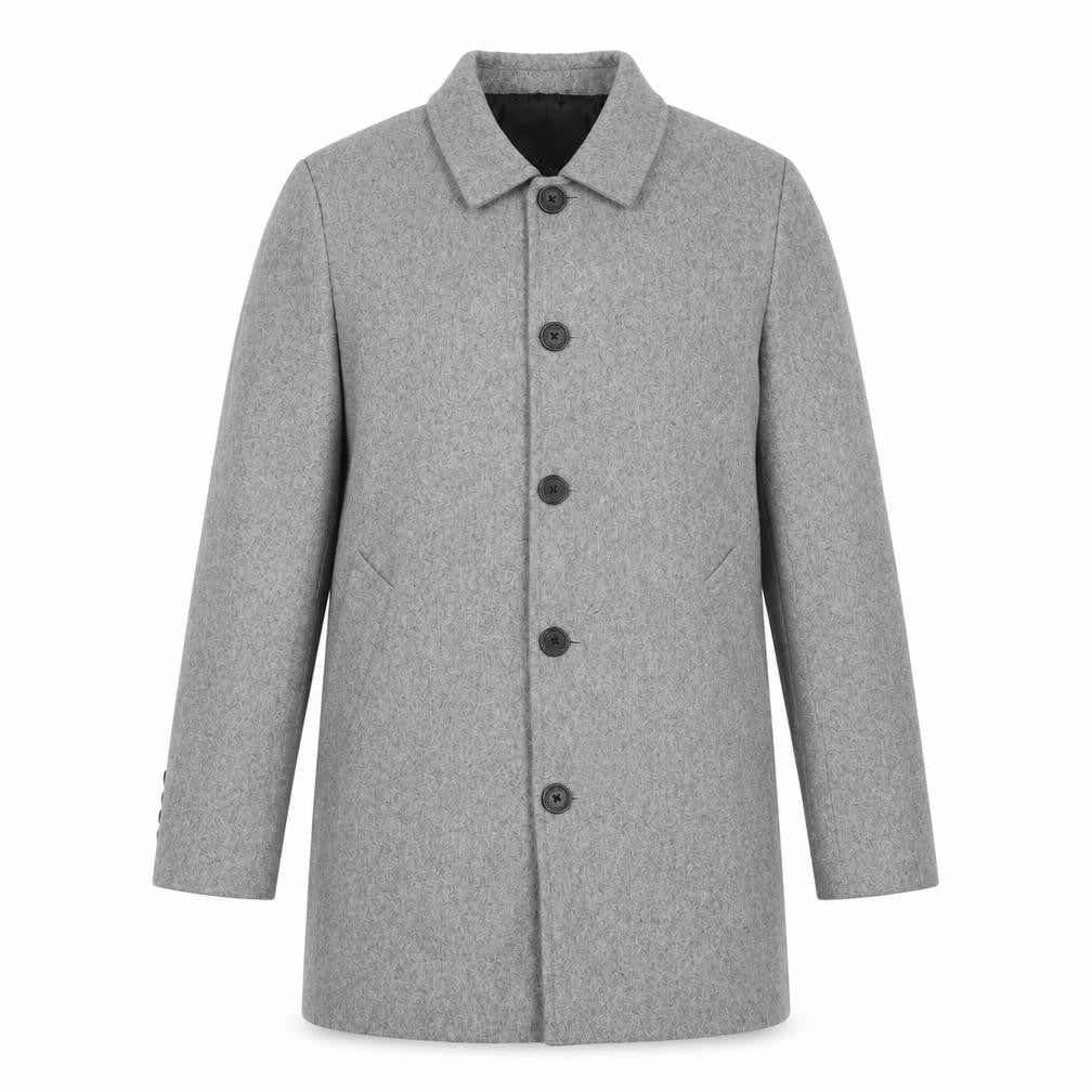 Clean Cut Copenhagen Unisex Grey M Wool Blend Button Overcoat