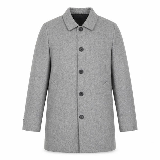Clean Cut Copenhagen Unisex Grey M Wool Blend Button Overcoat