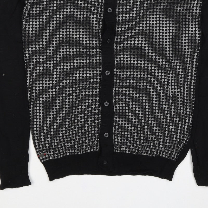 Le Shark Men’s Black Logo Knit Collared Button Cardigan Size S