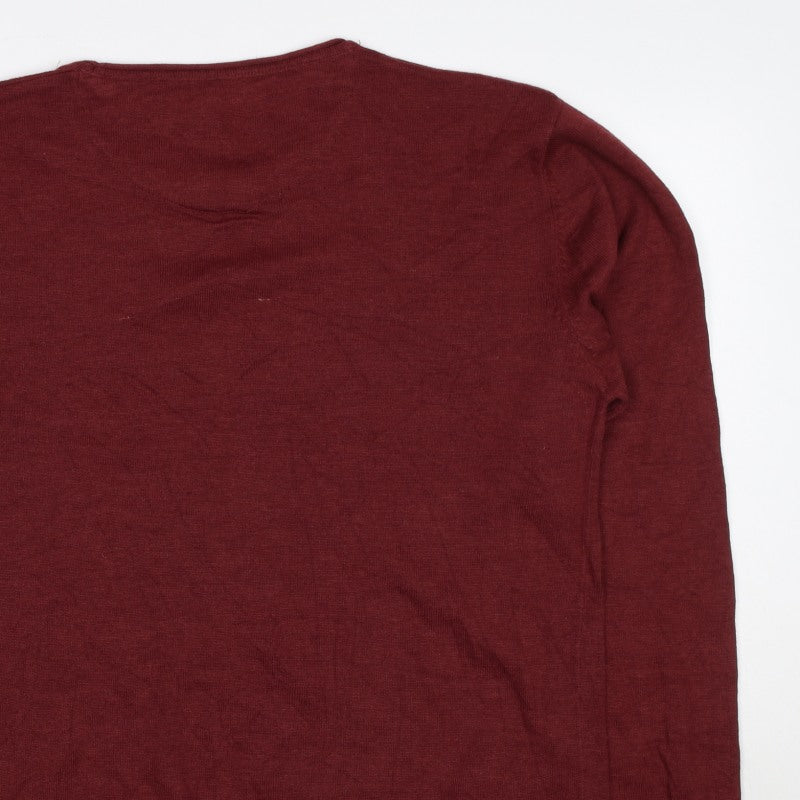 Pop-Air Basics Men Red 2XL Crew Neck Knit Pullover Jumper