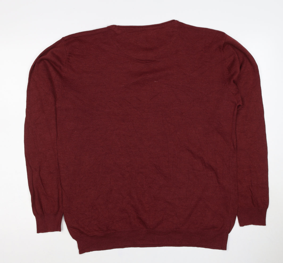 Pop-Air Basics Men Red 2XL Crew Neck Knit Pullover Jumper