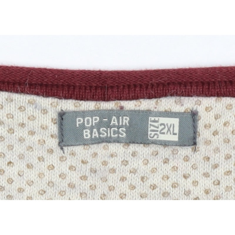 Pop-Air Basics Men Red 2XL Crew Neck Knit Pullover Jumper