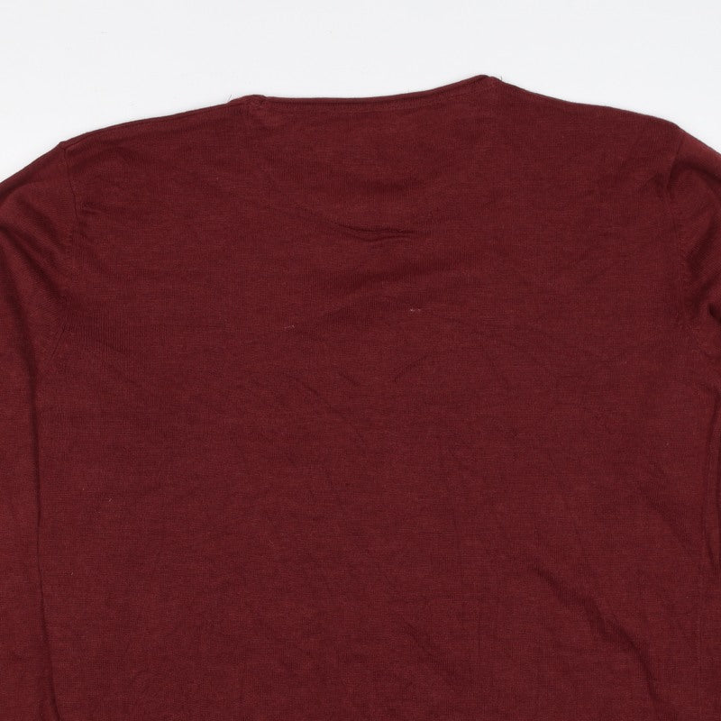 Pop-Air Basics Men Red 2XL Crew Neck Knit Pullover Jumper
