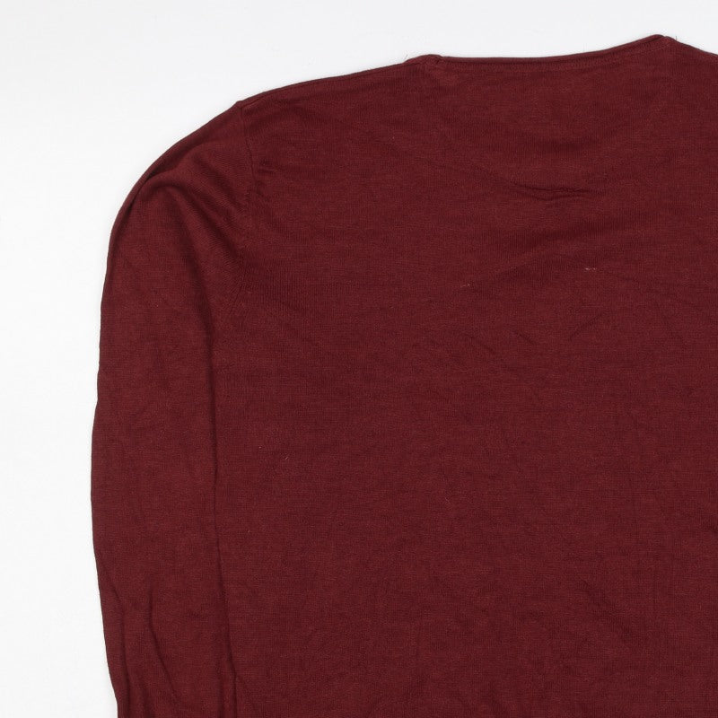 Pop-Air Basics Men Red 2XL Crew Neck Knit Pullover Jumper