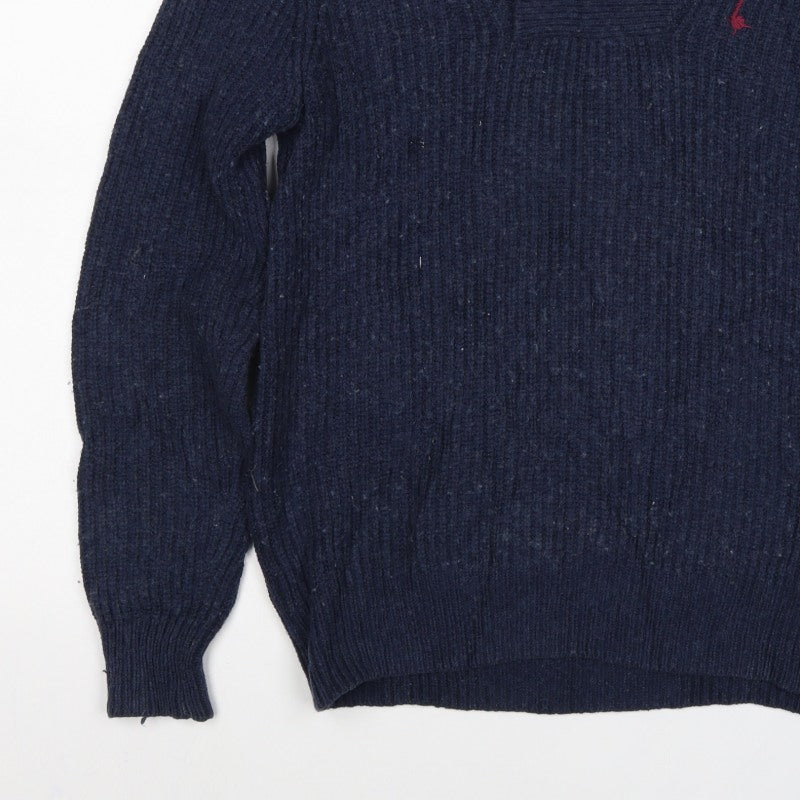 Jack Wills Men's Blue S Shawl Collar Toggle Cotton Wool Jumper