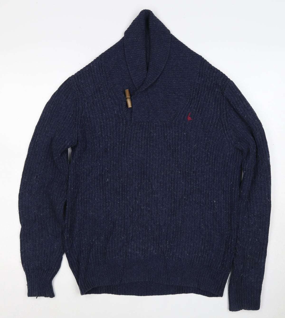 Jack Wills Men's Blue S Shawl Collar Toggle Cotton Wool Jumper