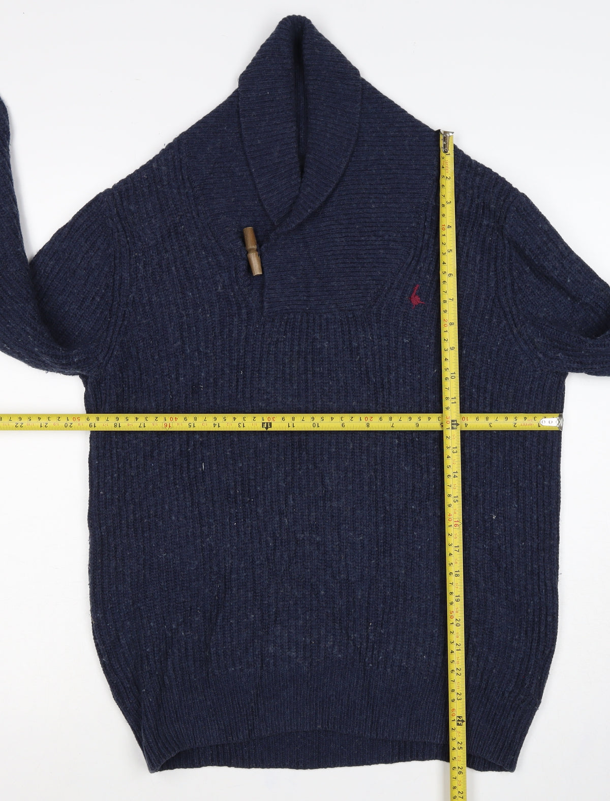 Jack Wills Men's Blue S Shawl Collar Toggle Cotton Wool Jumper