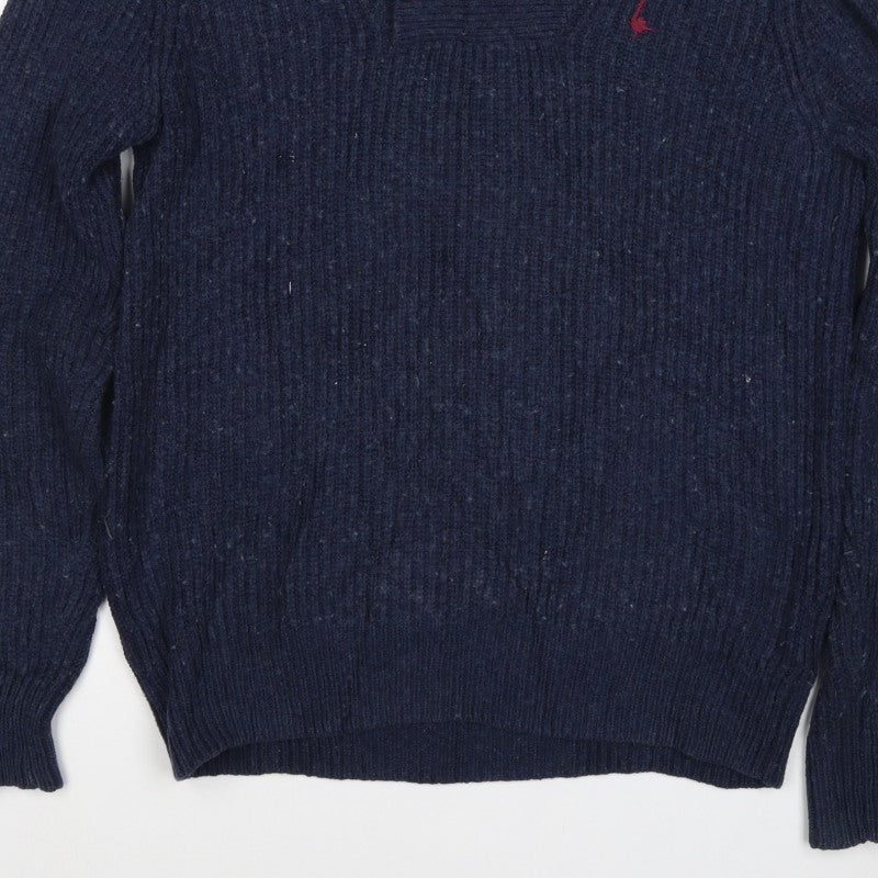 Jack Wills Men's Blue S Shawl Collar Toggle Cotton Wool Jumper