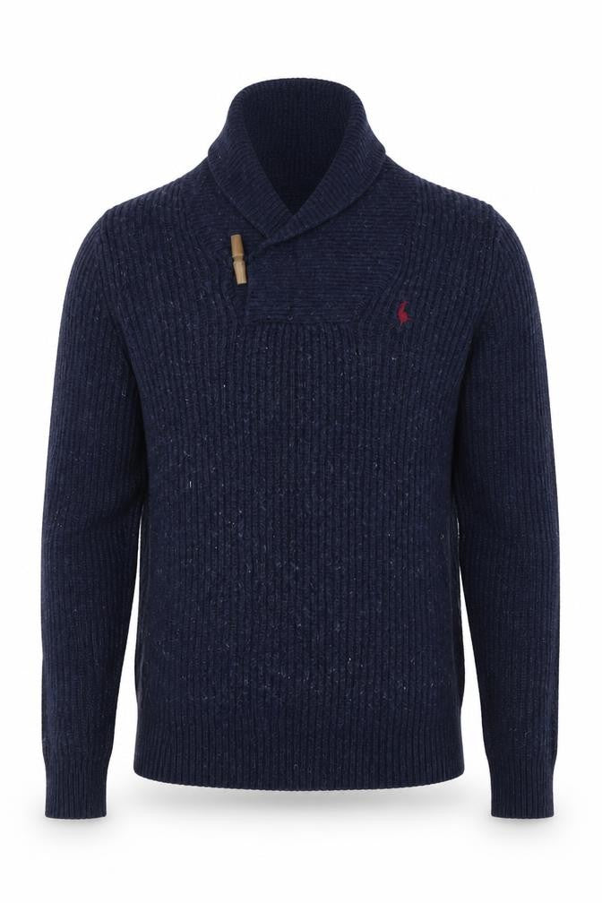 Jack Wills Men's Blue S Shawl Collar Toggle Cotton Wool Jumper