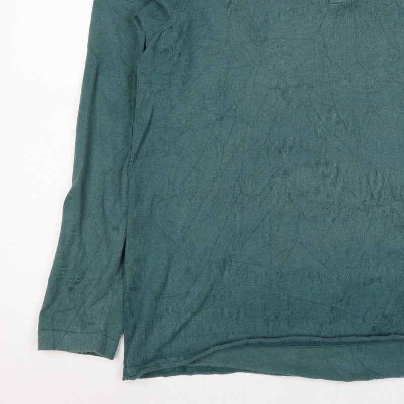 Fat Face Men’s Green XL Cotton Wool Collared Henley Jumper