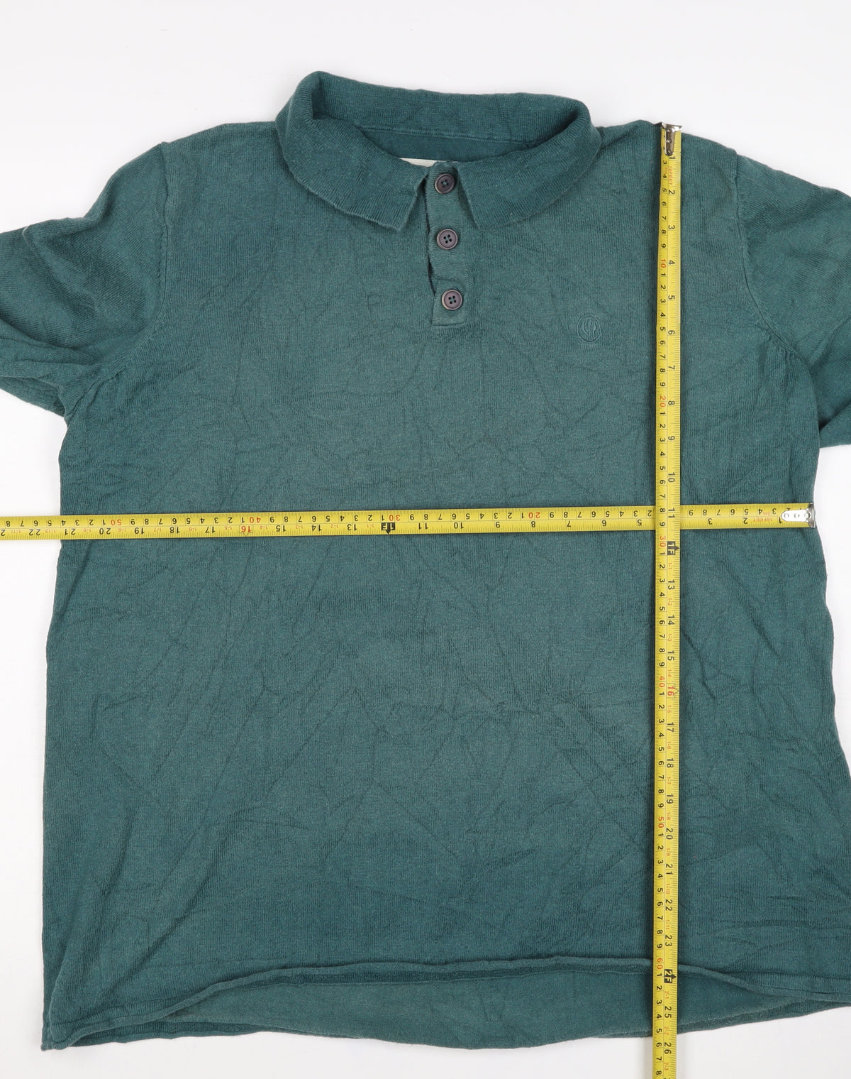Fat Face Men’s Green XL Cotton Wool Collared Henley Jumper