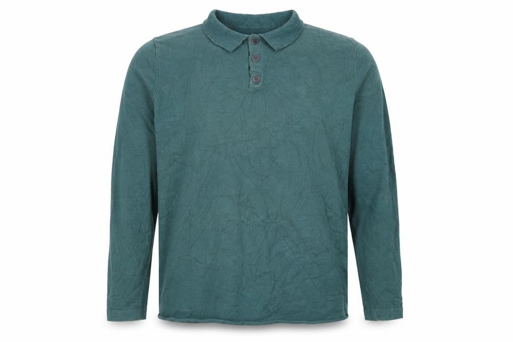Fat Face Men’s Green XL Cotton Wool Collared Henley Jumper