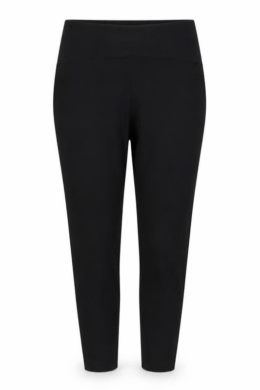 Marks & Spencer Women Black UK 12 Tapered Stretch Trousers