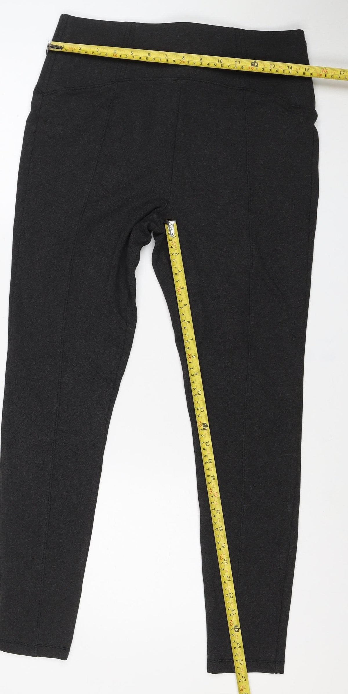 Marks & Spencer Women Black UK 12 Regular Stretch Leggings