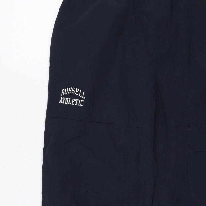 Russell Athletic Men's Navy M Track Pants Cargo Elastic Waist