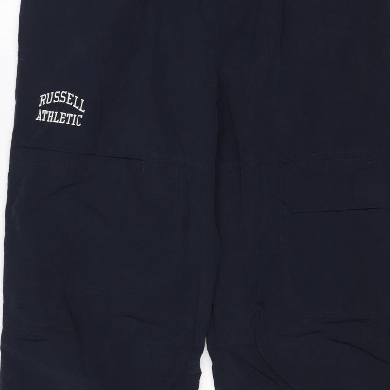Russell Athletic Men's Navy M Track Pants Cargo Elastic Waist