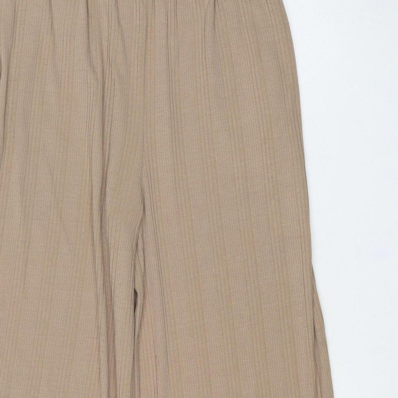 Next Women’s Beige UK 6 Wide Leg Elasticated Stretch Trousers