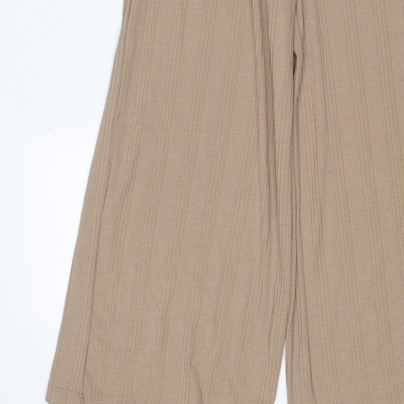 Next Women’s Beige UK 6 Wide Leg Elasticated Stretch Trousers