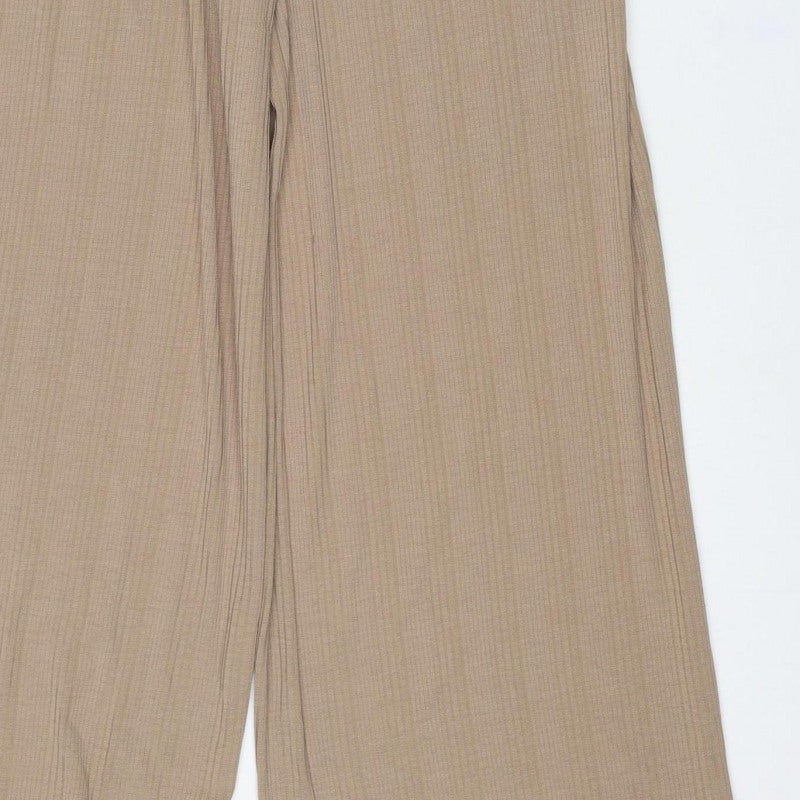 Next Women’s Beige UK 6 Wide Leg Elasticated Stretch Trousers