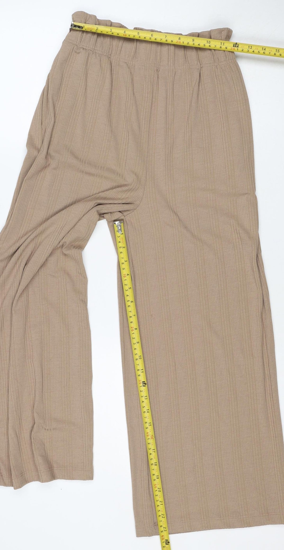 Next Women’s Beige UK 6 Wide Leg Elasticated Stretch Trousers