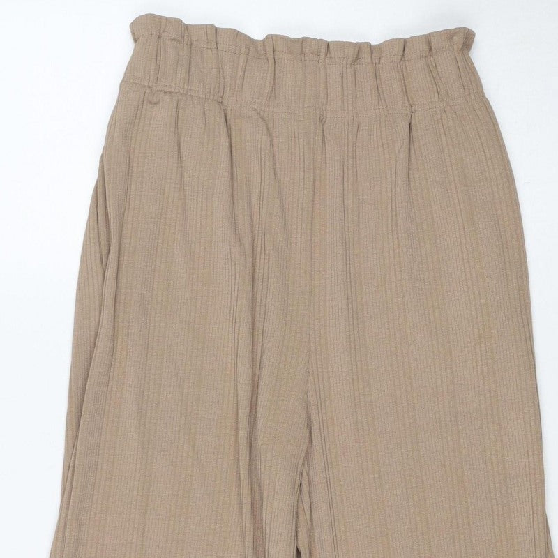 Next Women’s Beige UK 6 Wide Leg Elasticated Stretch Trousers