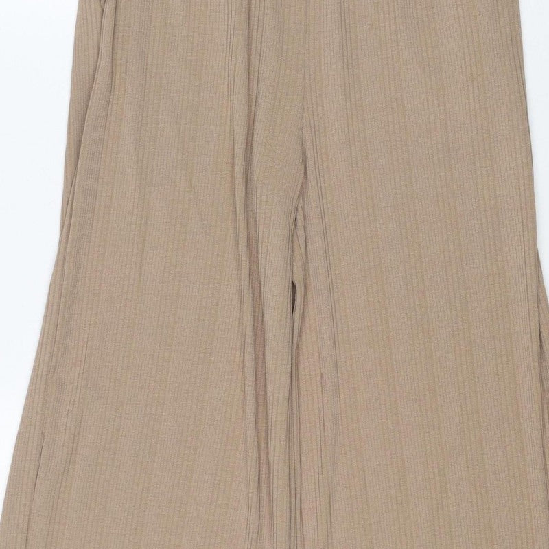 Next Women’s Beige UK 6 Wide Leg Elasticated Stretch Trousers