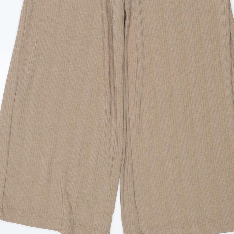Next Women’s Beige UK 6 Wide Leg Elasticated Stretch Trousers