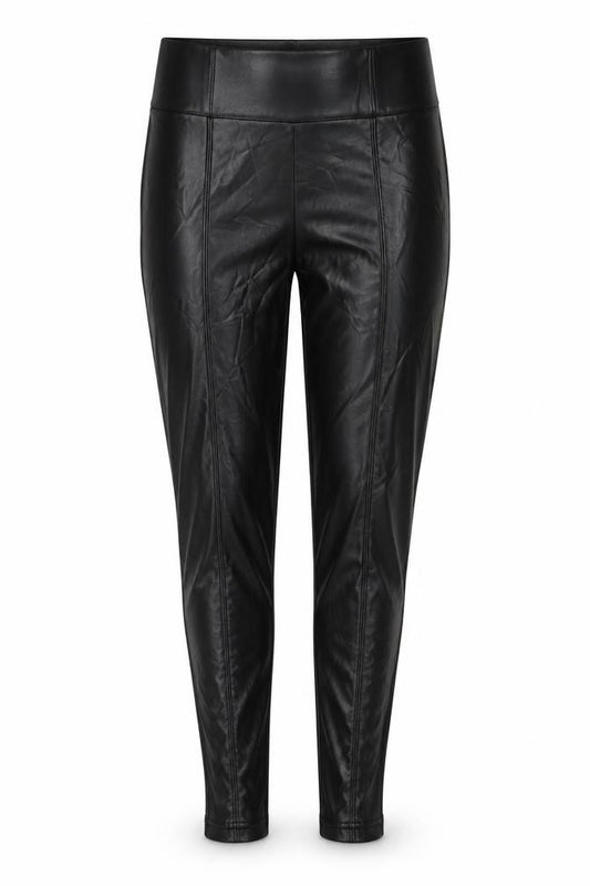 M&S Collection Women's Black UK 12 Faux Leather Stretch Leggings